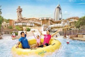 Wild Wadi Waterpark Dubai view with Burj Al Arab